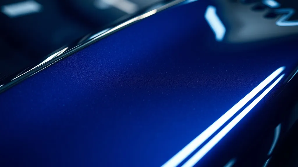 Close-up of a high-end car paint surface with professional L
